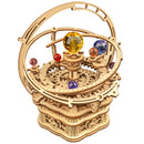Product photo of the Robotime Starry Night, wooden construction kit for a music box in the shape of a small planetarium