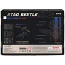 Back of package of the Robotime Storm Beetle, electric construction kit of a stag beetle in steampunk style