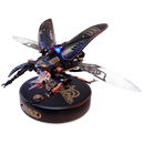 Product photo of the Robotime Storm Beetle, electric construction kit of a stag beetle in steampunk style