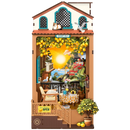 Product photo of the Robotime Sunset Isle, building kit for a book nook featuring a sunset at a beautiful vacation destination