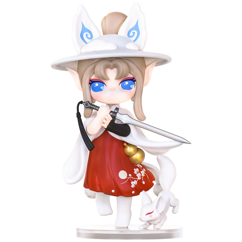 Snowy Fox variant of the Robotime Suri’s Nine Spirits of the Peach Blossom Land blind box series