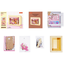 Contents of the package of the Robotime Sweet Scoopery Ice Cream, diorama in a frame of an ice cream cart in front of a cute ice cream shop