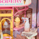 The sales window in the facade of the ice cream shop in Robotime Sweet Scoopery Ice Cream