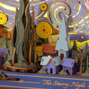 The flaming cypress tree next to the church in the village of Robotime's The Starry Night