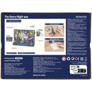 Back of package of the Robotime The Starry Night, wooden diorama construction kit of Van Gogh's Starry Night