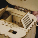 Close-up of the secret compartment of the Robotime Treasure Box