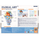 Back of package of the Robotime Twilight Sky Bouquet, construction kit for a bouquet of plastic flowers in a blue vase