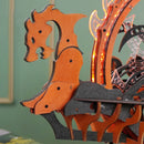 Figurehead in the shape of a dragon's head at the front of the Robotime Viking Dragon Ship