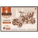 Front of package of the Robotime Vintage Classic Car, wooden model kit of an iconic old-timer car