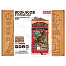 Front of package of the Robotime Wisdom Stationery Shop, DIY kit for a book nook in the style of an old-fashioned stationery shop
