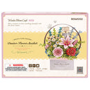 Front of package of the Robotime Wooden Flower Basket, wooden construction set of a basket with wooden flowers