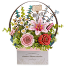 Product photo of the Robotime Wooden Flower Basket, wooden construction set of a basket with wooden flowers